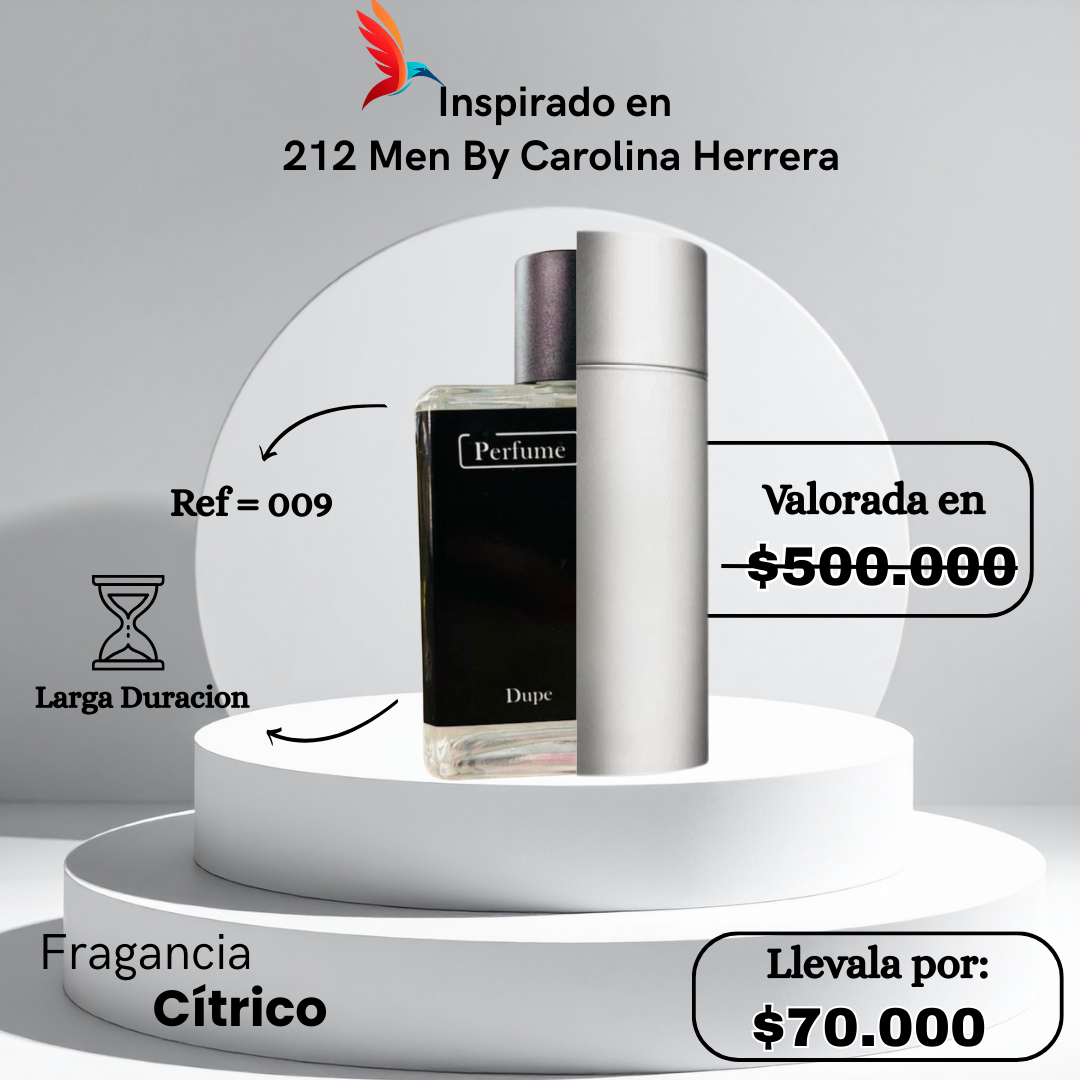 Perfume M009 Inspirado en  212 Men By Carolina Herrera
