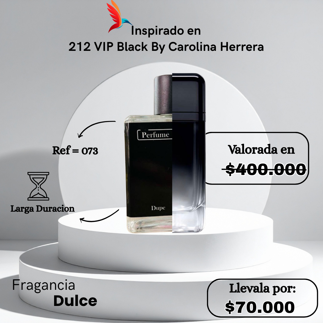 Perfume M073 inspirado en 212 VIP Black by Carolina Herrera