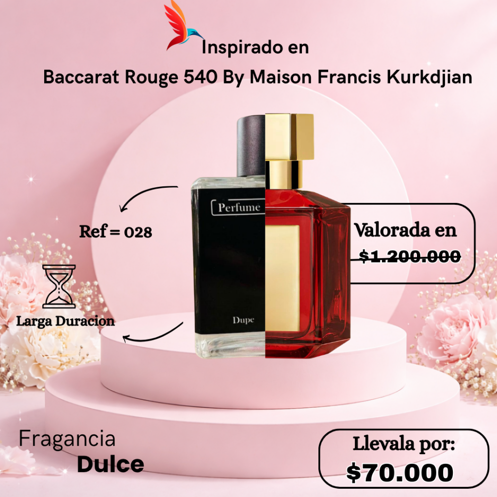 Perfume F028 inspirado en Baccarat Rouge 540 by Maison Francis Kurkdjian