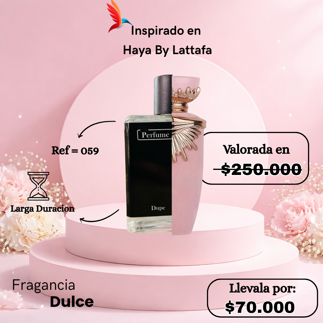 Perfume F059 inspirado en Haya by Lattafa