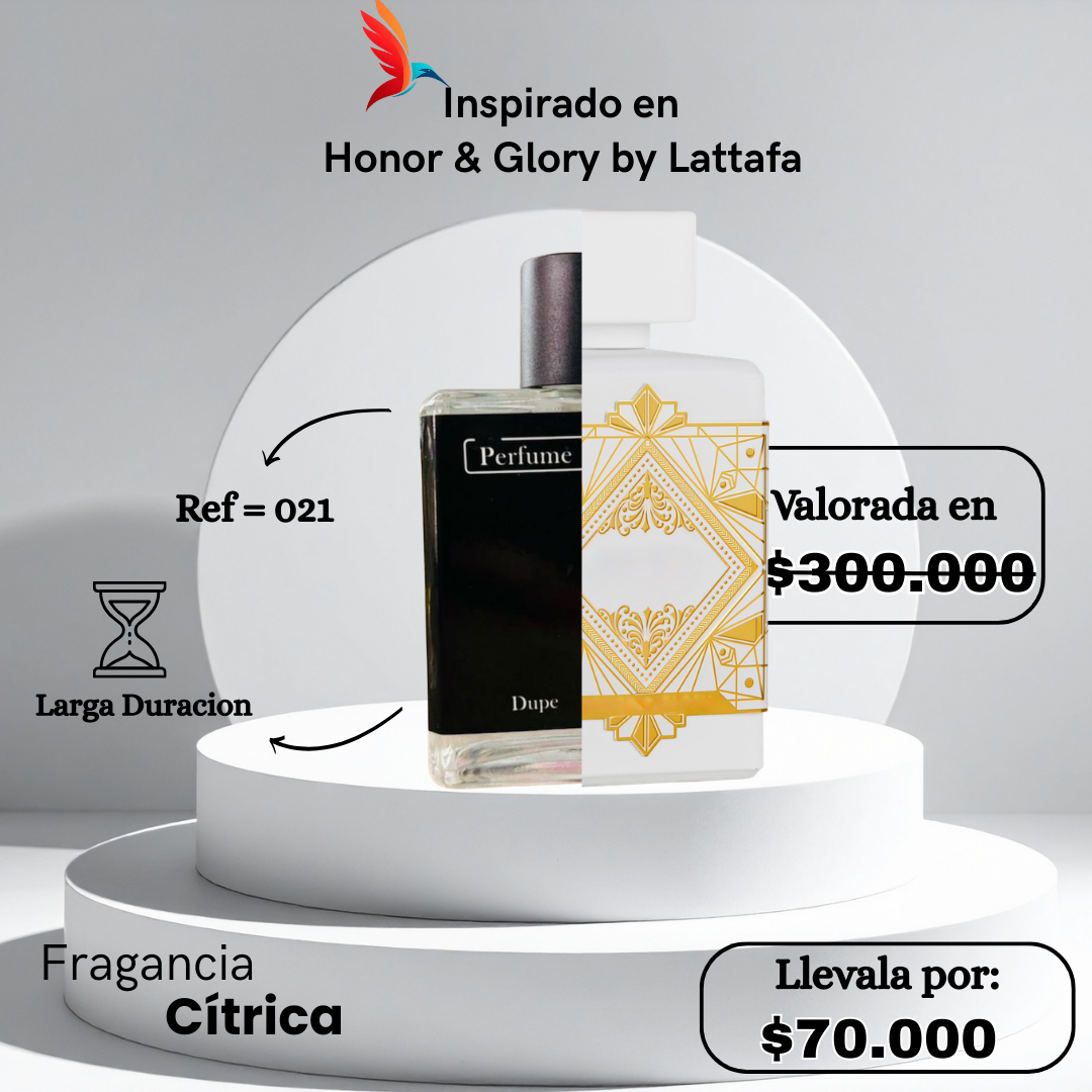 Perfume M021 Inspirado en Honor & Glory By Lattafa