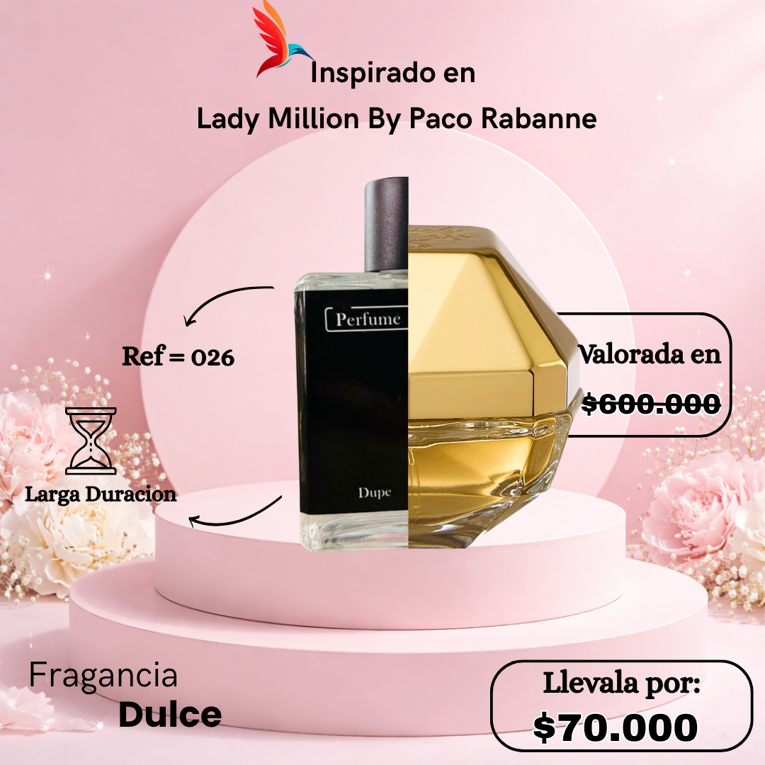 Perfume F026 inspirado en Lady Million by Paco Rabanne