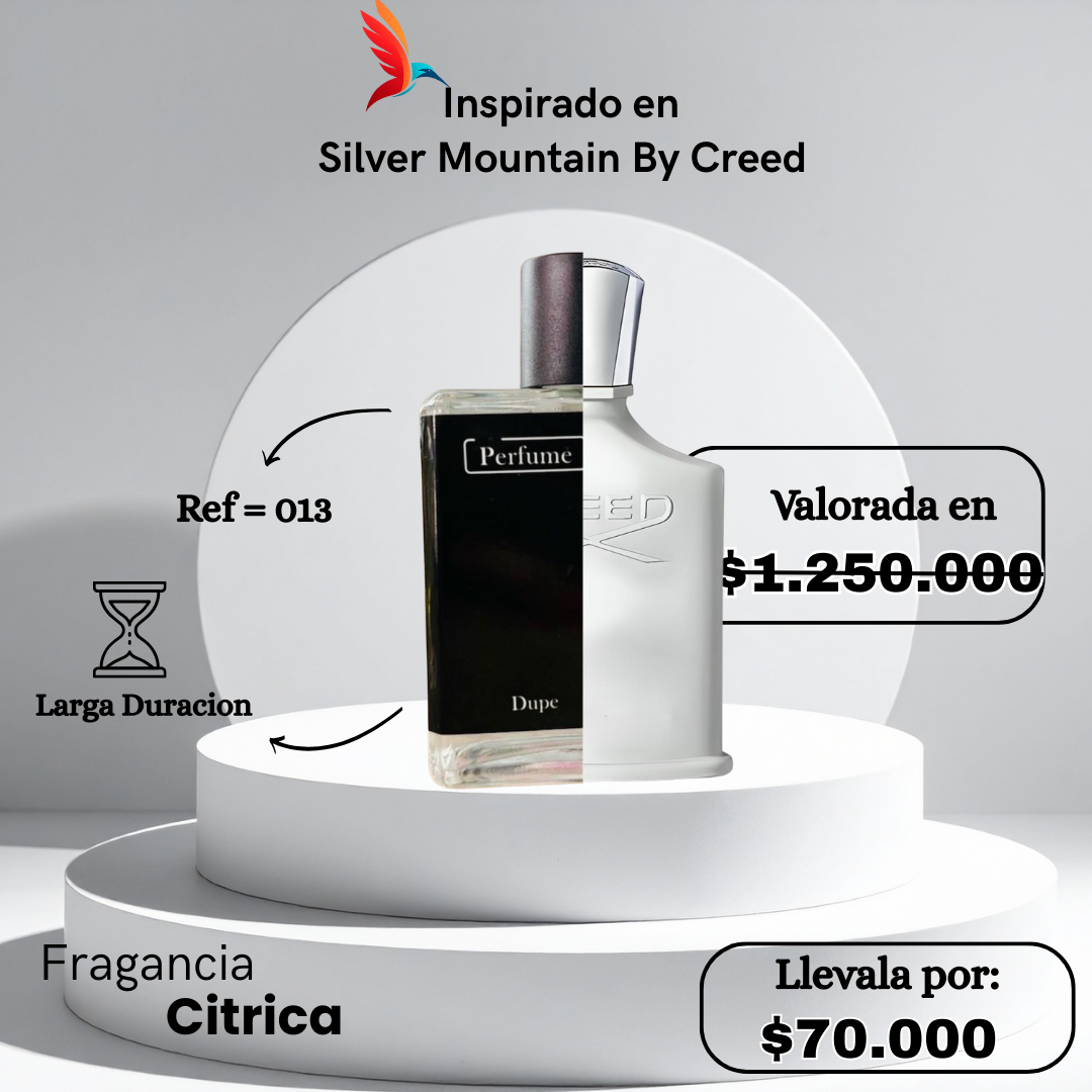 Perfume M013 Inspirado en Silver Mountain By Creed