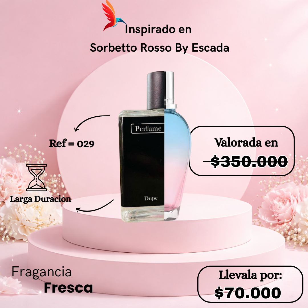 Perfume F029 inspirado en Sorbetto Rosso by Escada