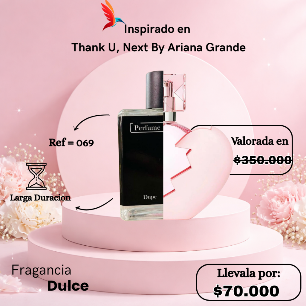 Perfume F069 inspirado en Thank U, Next by Ariana Grande