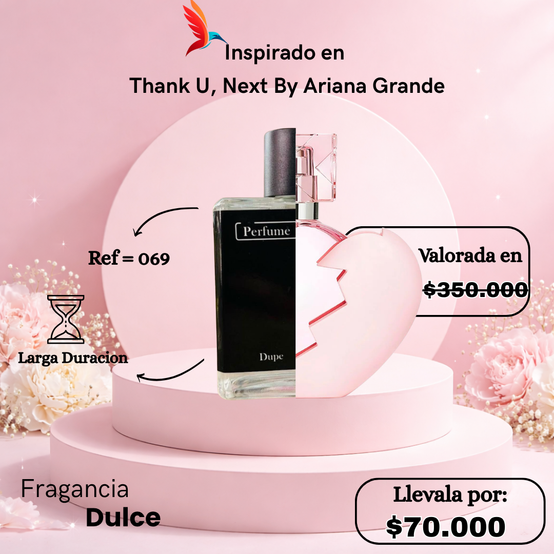 Perfume F069 inspirado en Thank U, Next by Ariana Grande