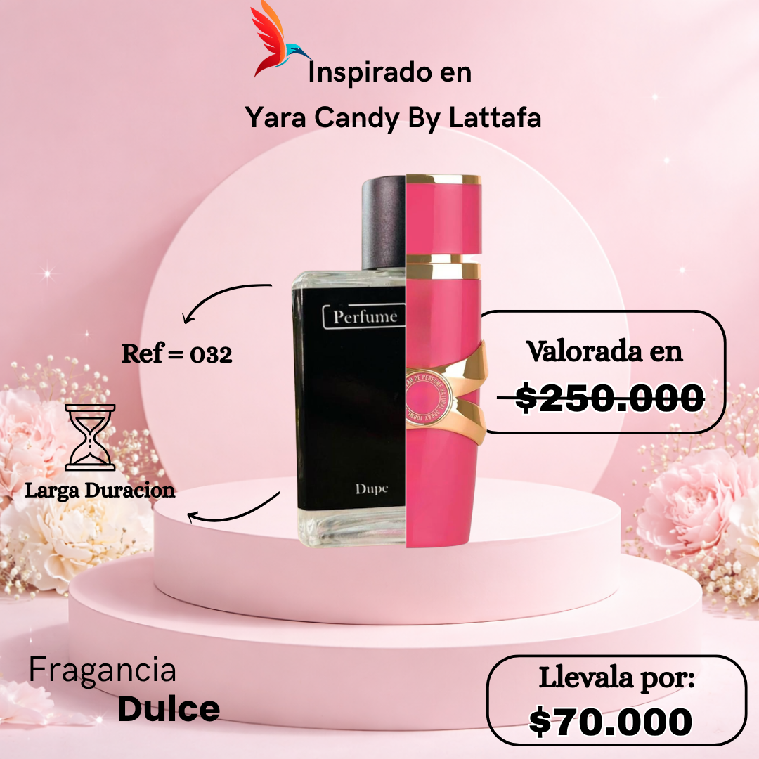 Perfume F032 inspirado en Yara Candy by Lattafa