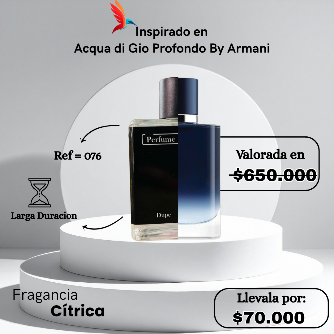 Perfume M076 inspirado en Acqua di Gio Profondo by Giorgio Armani