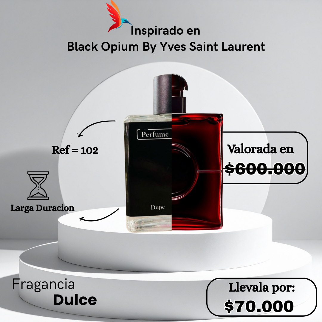 Perfume M102 inspirado en Black Opium by Yves Saint Laurent