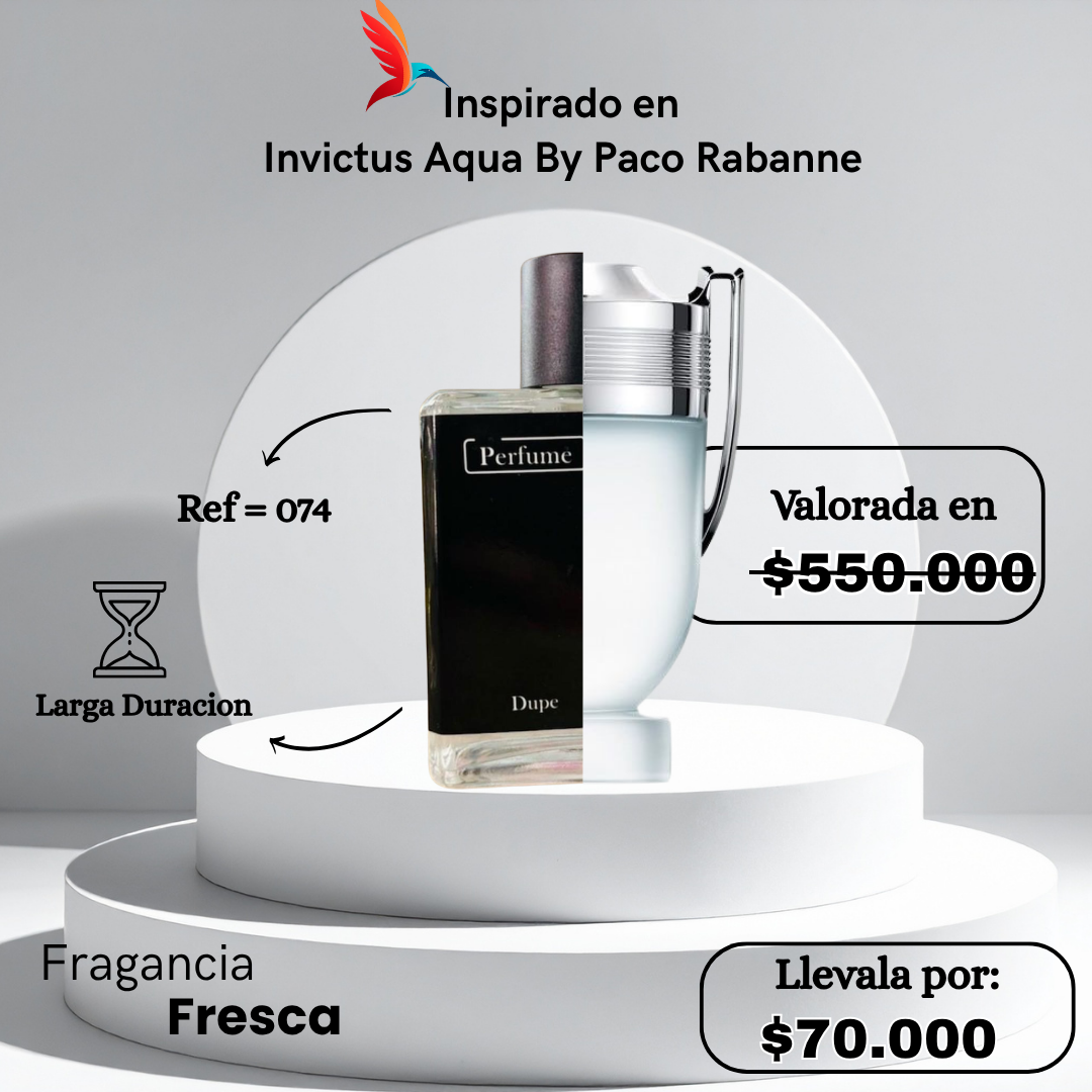 Perfume M074 inspirado en Invictus Aqua by Paco Rabanne