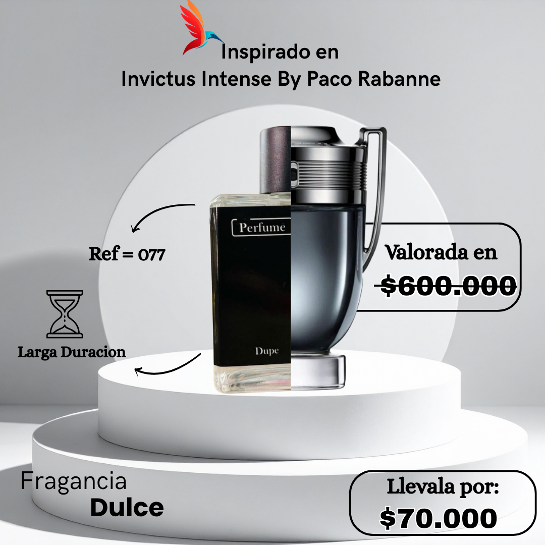 Perfume M077 inspirado en Invictus Intense by Paco Rabanne