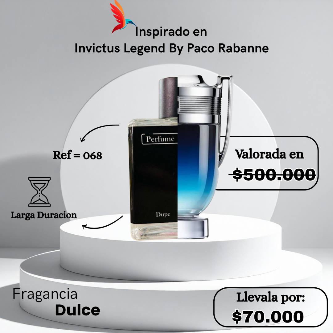 Perfume M068 inspirado en Invictus Legend by Paco Rabanne