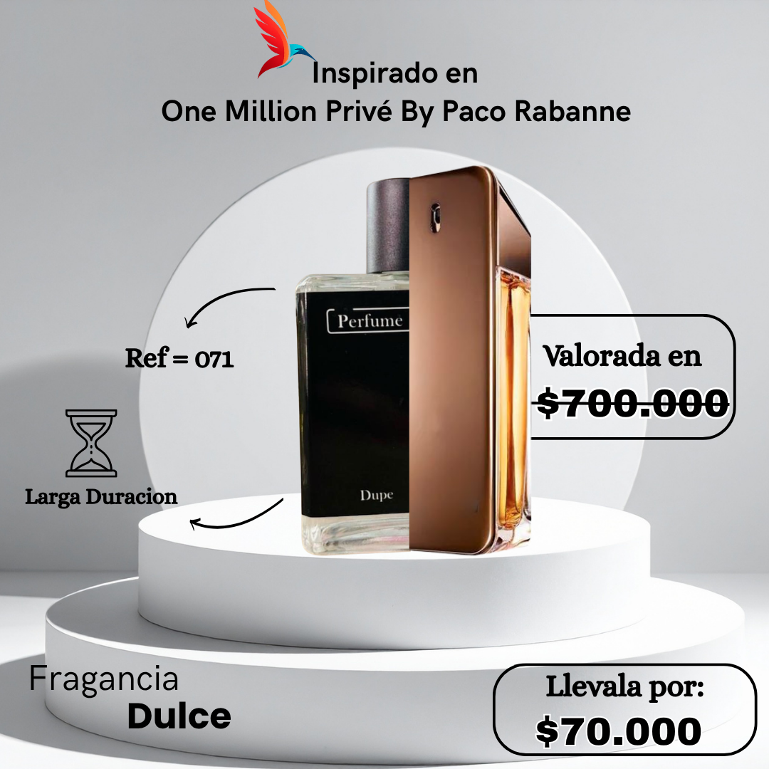 Perfume M071 inspirado en One Million Privé by Paco Rabanne