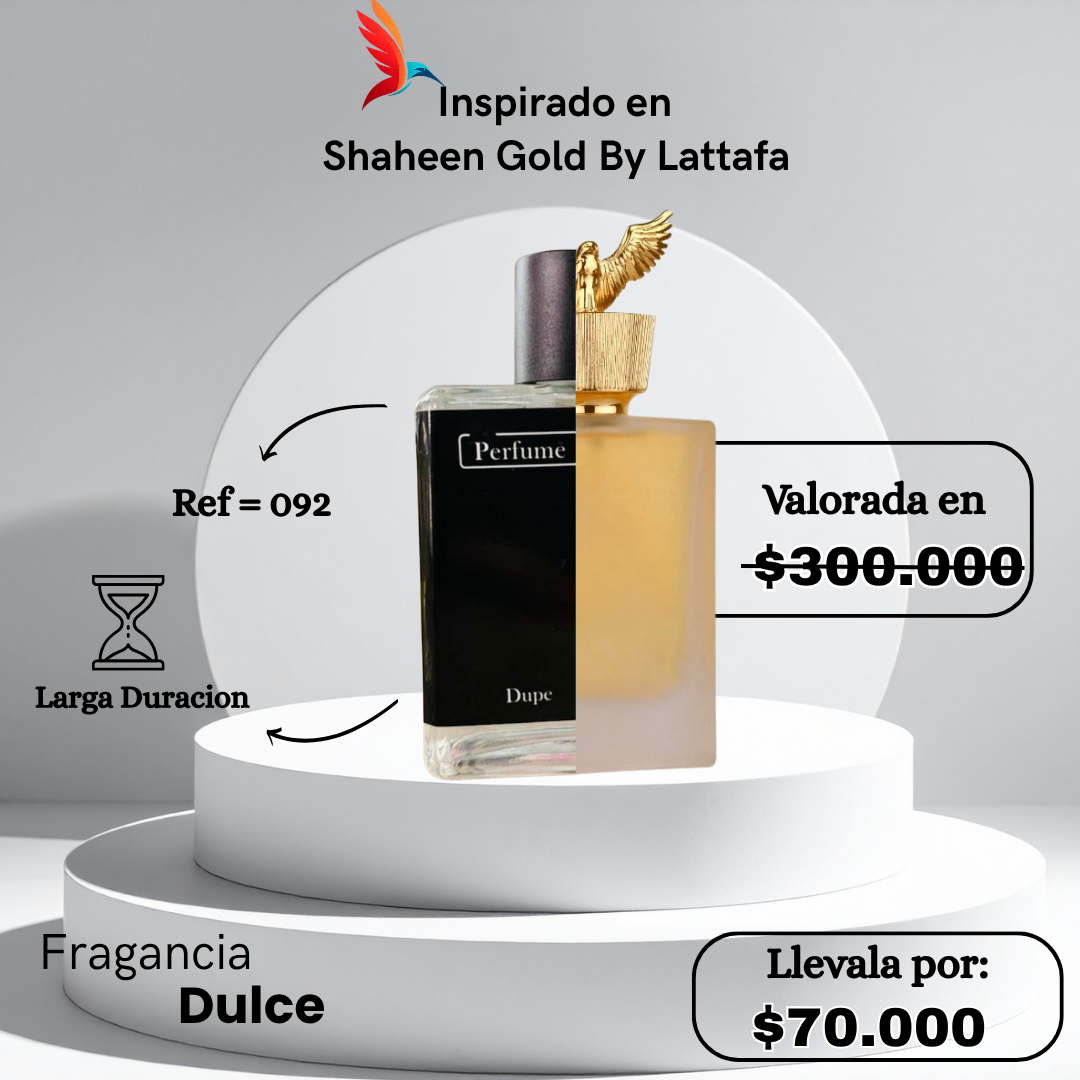 Perfume M092 inspirado en Shaheen Gold by Lattafa